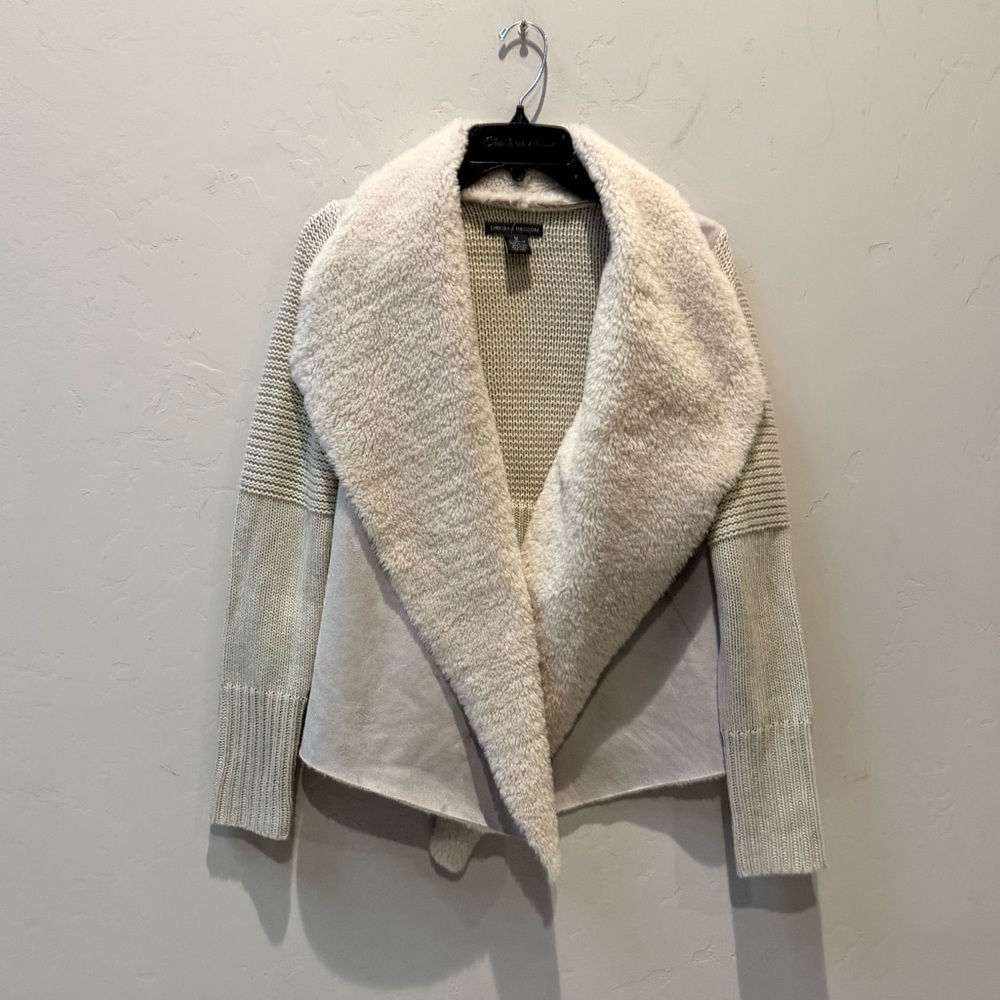 Chelsea and Theodore Cream/Beige Size Medium Jacket - Picture 2 of 7